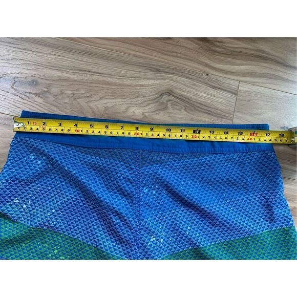 Maui‎ and Sons Men's Blue Green Striped Board Shorts Swim Trunks Size Large - Picture 8 of 9